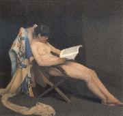 Theodore Roussel The Reading Girl oil on canvas